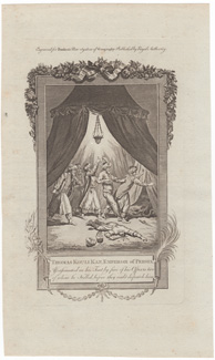 Thomas Kouli Kan, Emperor of Persia, Assassinated in his Tent by five of his Officers, two of whom he Killed, before they could dispatch him